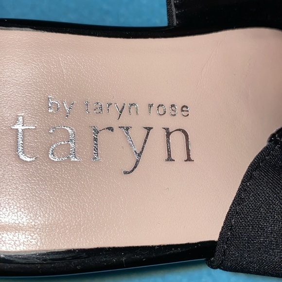 TARYN BY TARYN ROSE Karine black buckle sling back wedge NEW in box size 5 1/2 M - Picture 5 of 8